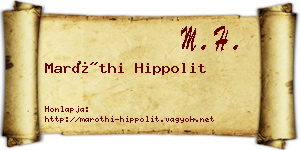 Maróthi Hippolit névjegykártya
